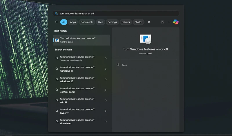 مرحله دوم حل مشکل intel vt-x با غیرفعال سازی HyperV در ویندوز 11