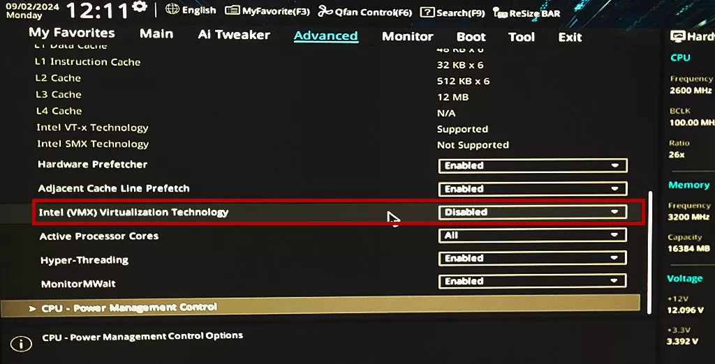فعال‌سازی Intel (VT-x) Virtualization Technology برای حل ارور intel vtx