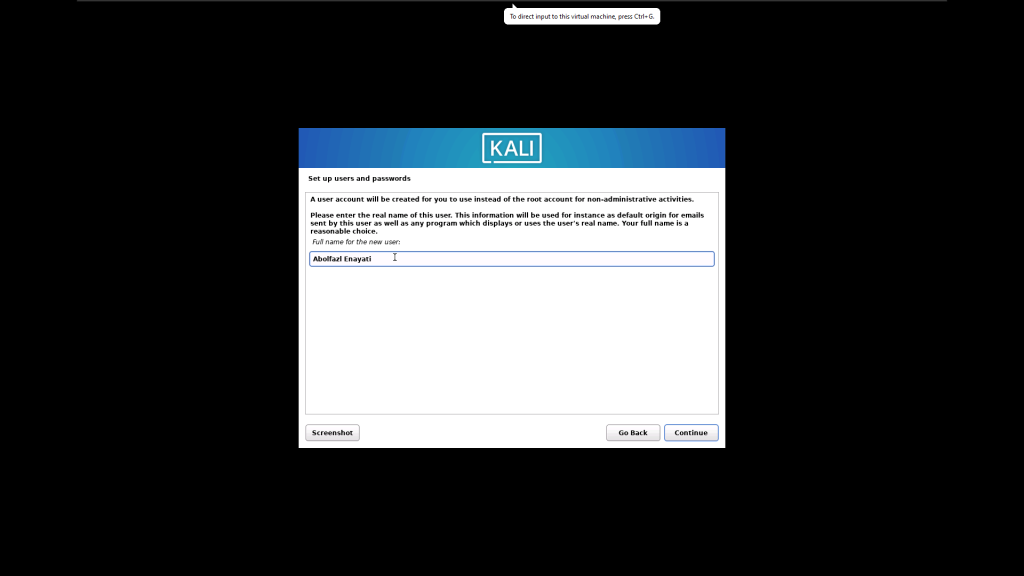 نصب کالی لینوکس در VmWare