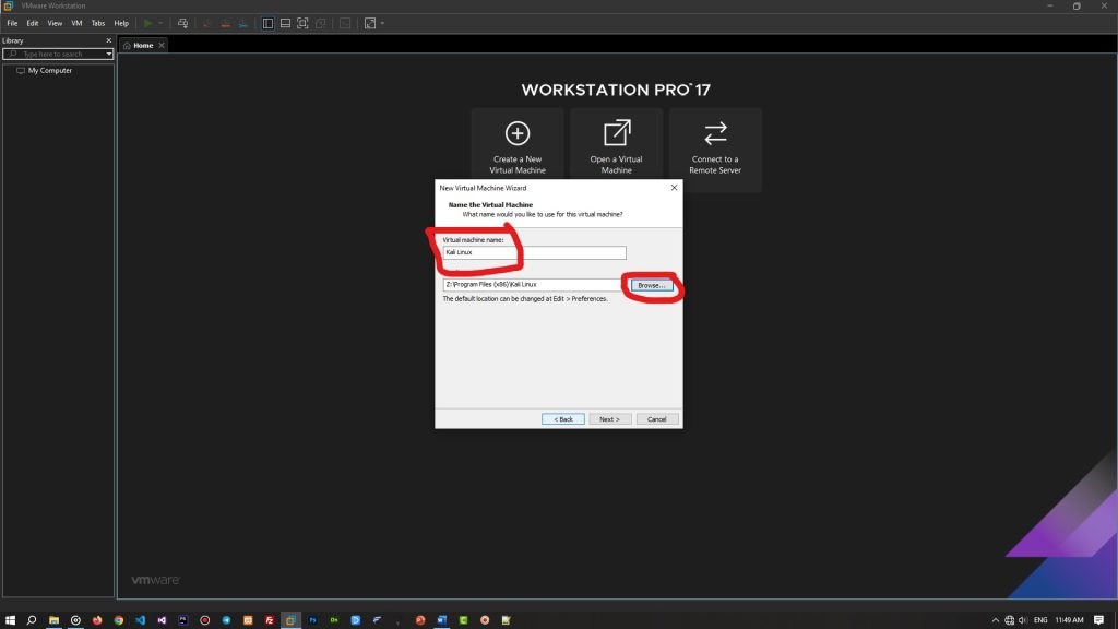 نصب کالی لینوکس در VmWare 6