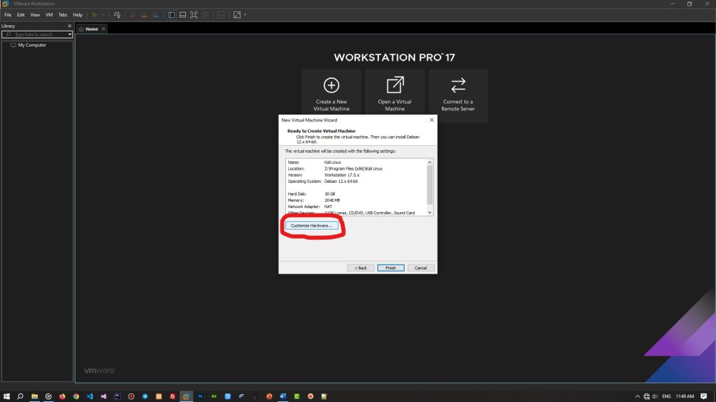نصب کالی لینوکس در VmWare 8