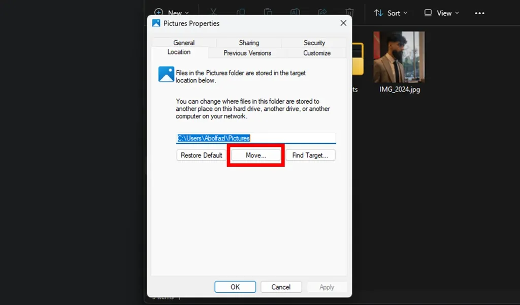 رفتن به Properties پوشه های مورد نظر