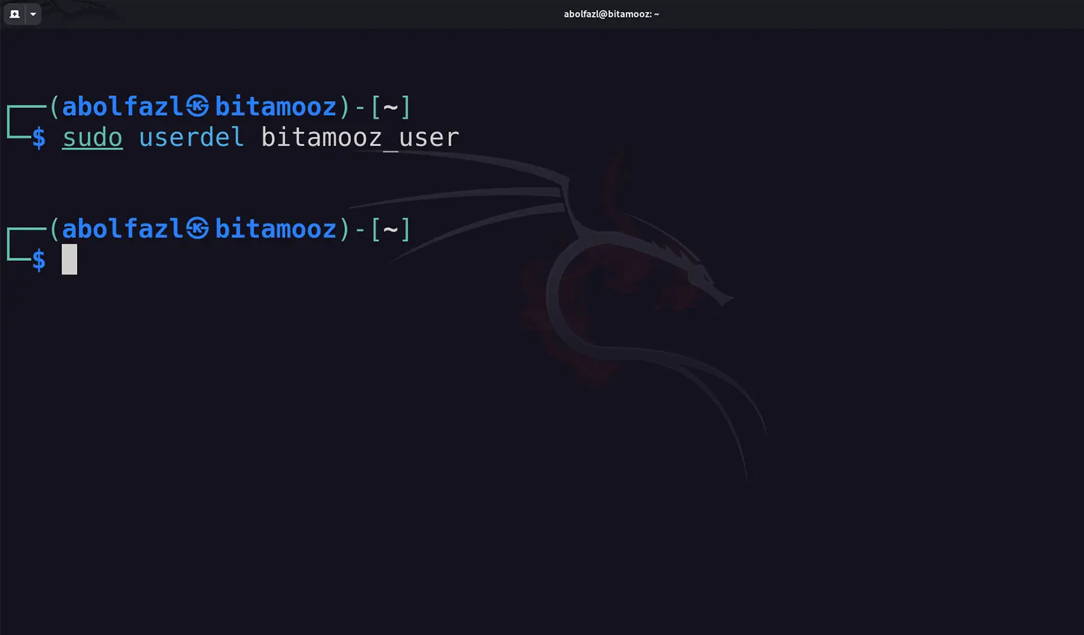 دستور حذف یوزر در لینوکس