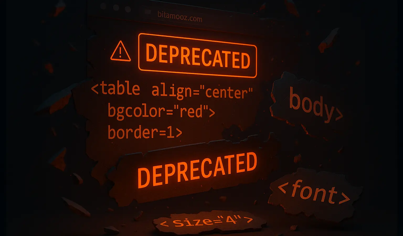 دسته بندی اتریبیوت های منسوخ شده HTML