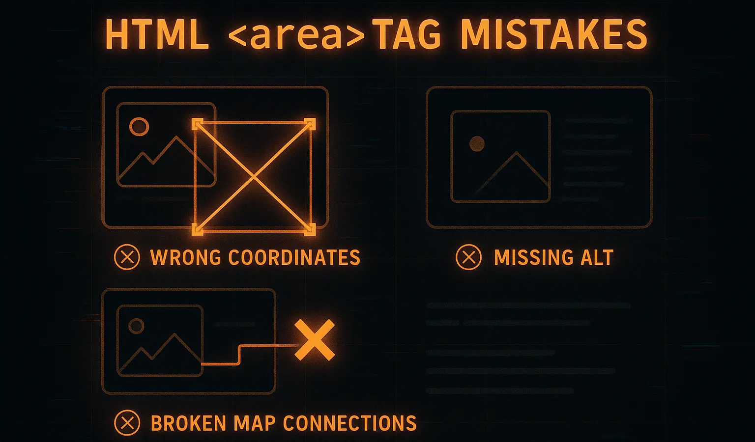 خطاهای رایج تگ area