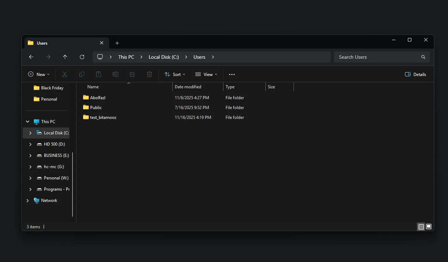تصویر 1 حذف کامل پوشه حساب کاربری در ویندوز