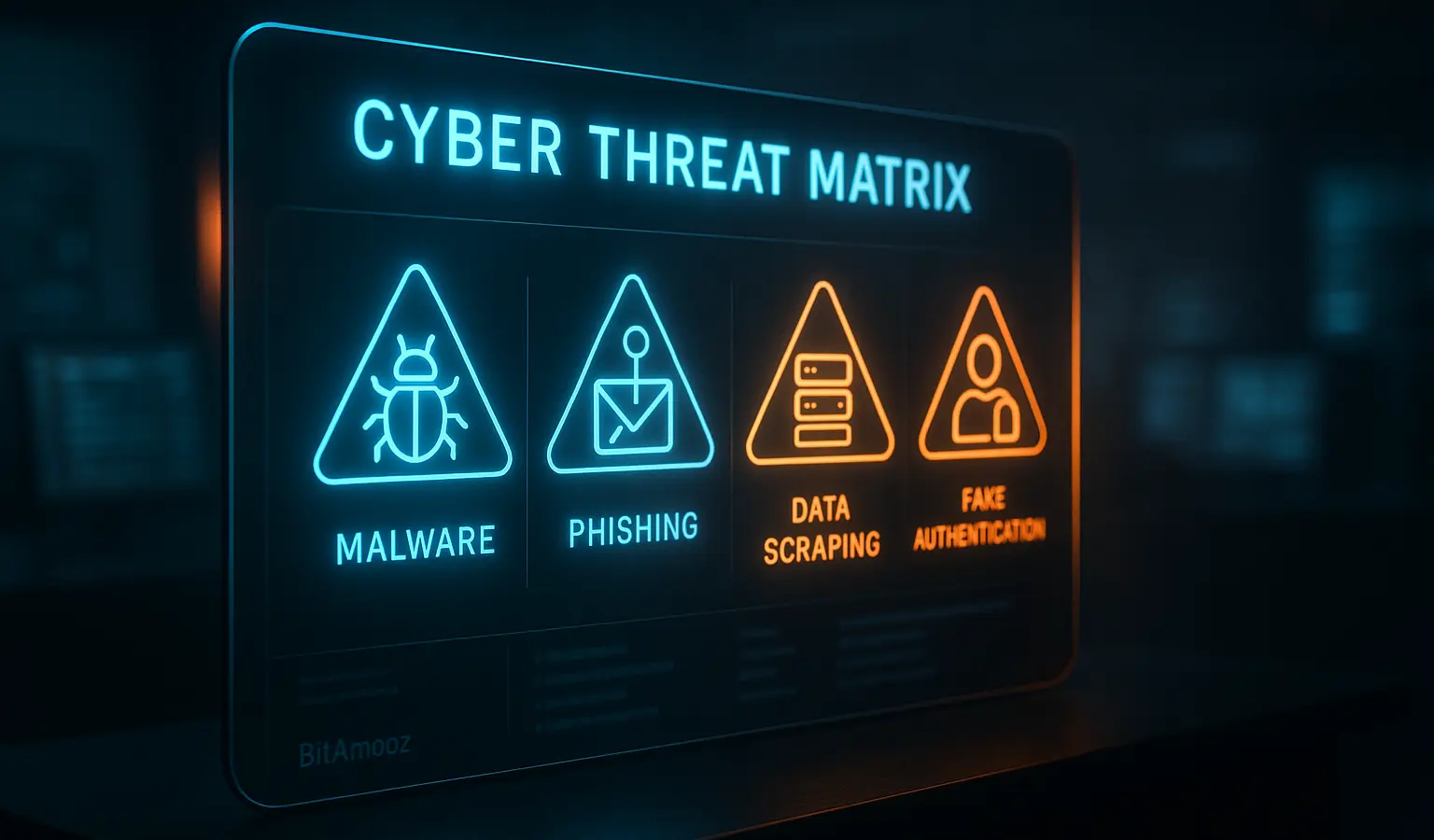 تصویر سینمایی از چهار خطر اصلی ربات‌های تلگرام شامل بدافزار، فیشینگ و استخراج داده – بیت آموز