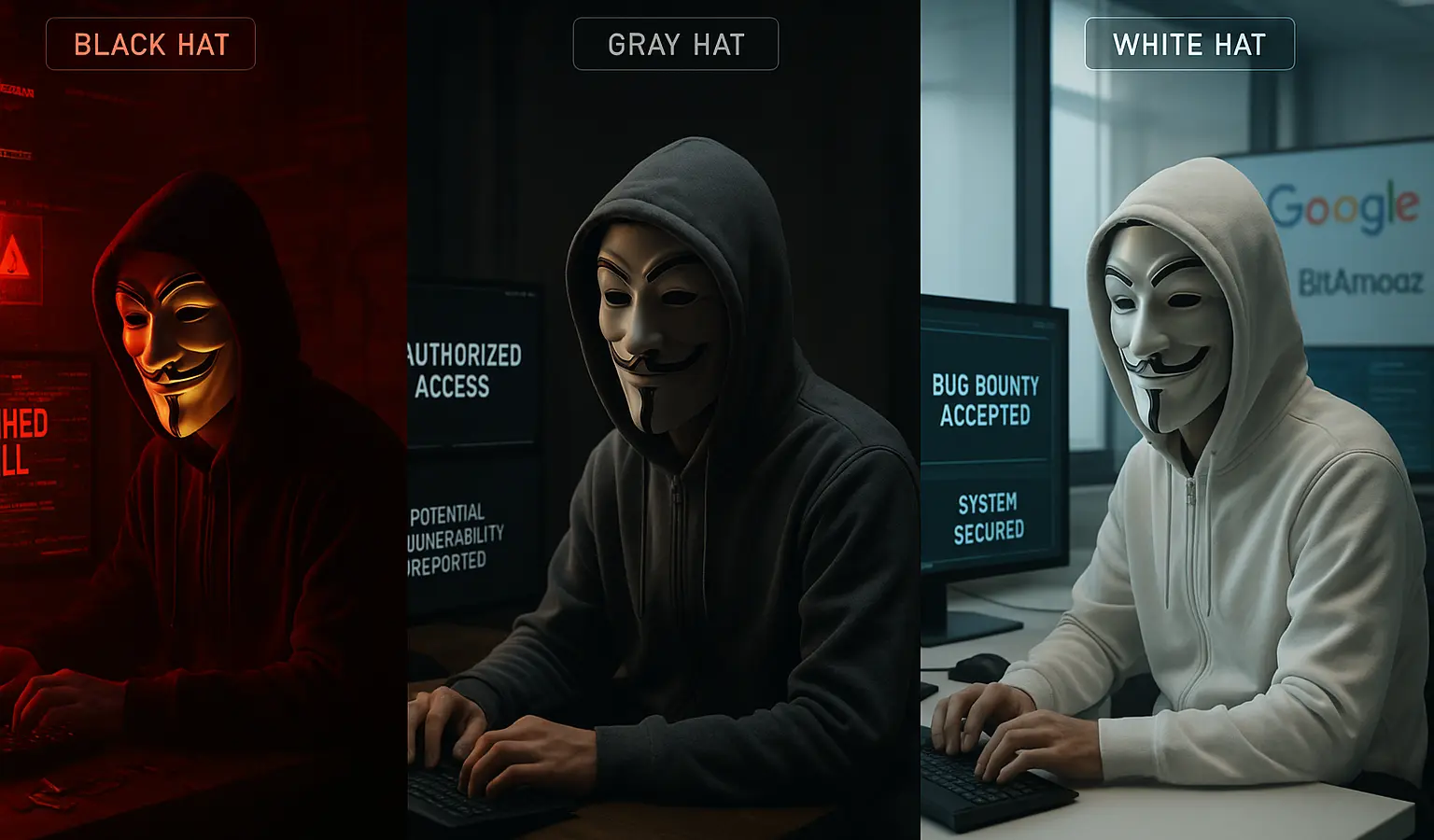 تفاوت هکر کلاه سیاه با هکرهای کلاه سفید و کلاه خاکستری