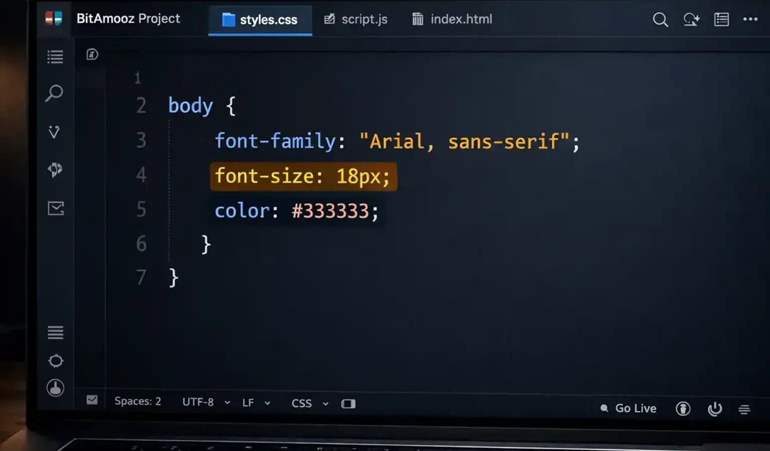 تصویری از کدهای CSS که نمایانگر جایگزینی مناسب برای تگ basefont است