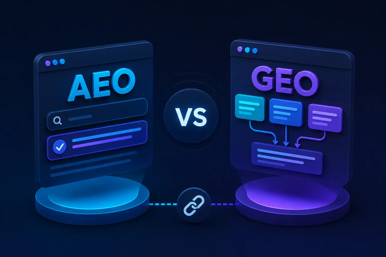 مقایسه مفهومی نتایج جستجو در SEO با پاسخ مستقیم در AEO