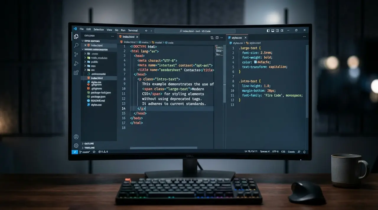 نمایی از جایگزین‌های مدرن CSS برای تگ big