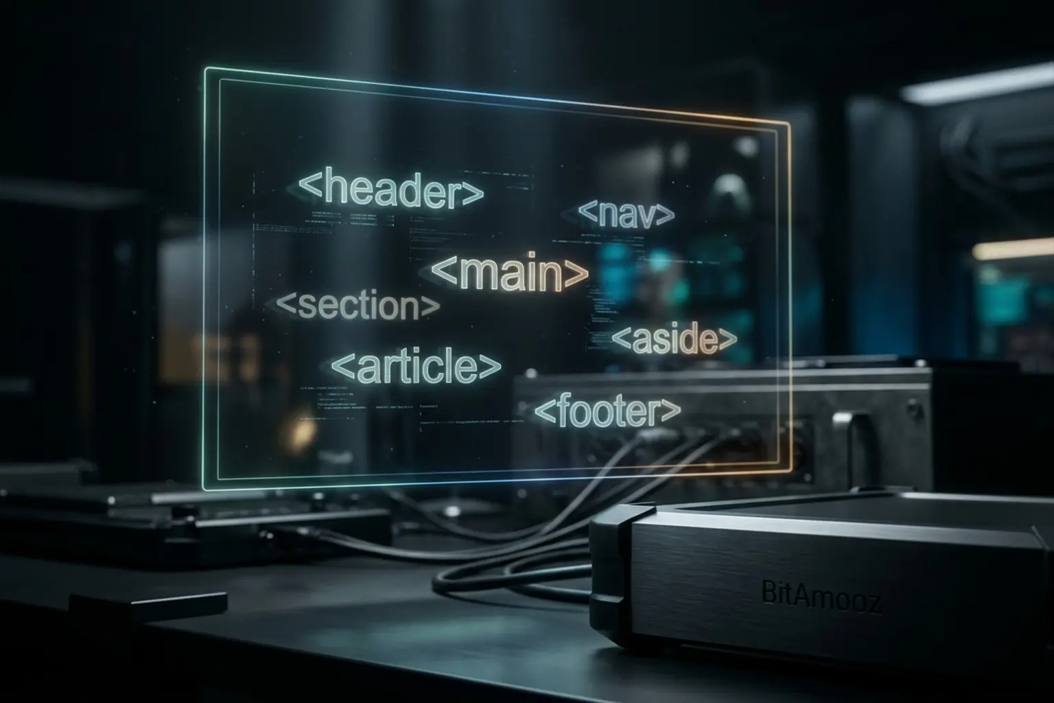 نمایش مفهومی ساختار معنایی HTML5 درون تگ body